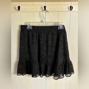 Loft Layered Skirt - Size Large - Black Brown Pattern